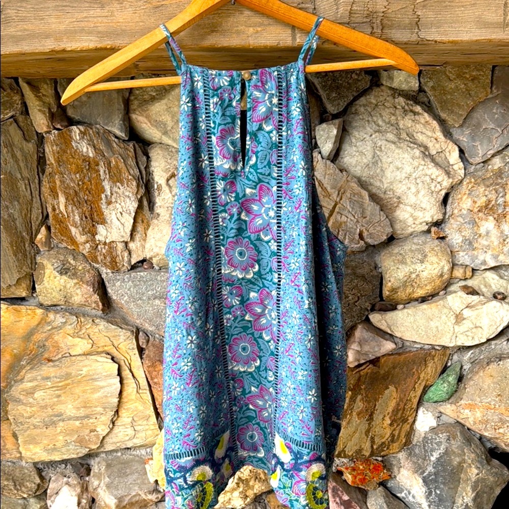 Anthropologie Boho Floral Embroidered Tank Top - Size 12 - Picture 5 of 16